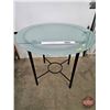 Image 1 : Glass Top Round Table : Metal Frame (1/2" Glass Top) (31"H x 36"Dia)