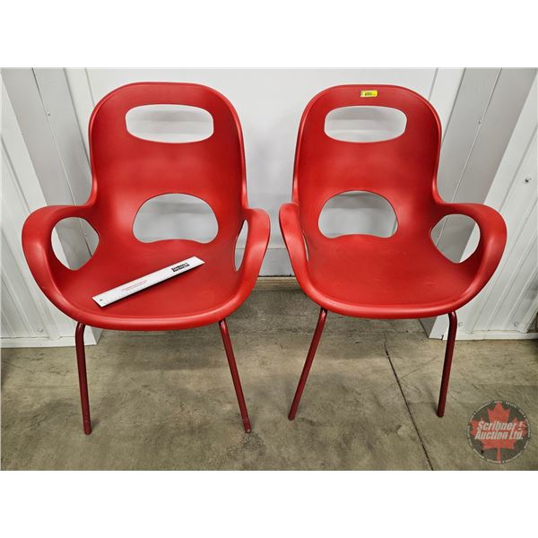 Umbra Oh Chair (2) (Red) (Total Measures to Top of Back : 34"H)