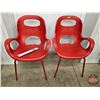 Image 1 : Umbra Oh Chair (2) (Red) (Total Measures to Top of Back : 34"H)
