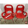 Image 2 : Umbra Oh Chair (2) (Red) (Total Measures to Top of Back : 34"H)