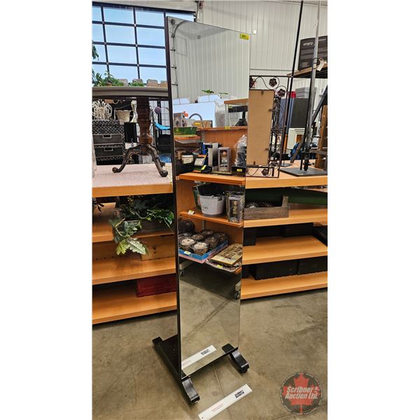 Rolling Dressing Mirror with Clothes Rack Back  (69-1/2"H x 15-1/2"W x 19-1/2"D)