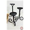 Image 2 : Décor Grouping : Wrought Iron Candle Holders (6) & Fragrance Candles (4) & Wood Box (Tallest Candle 