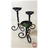 Image 6 : Décor Grouping : Wrought Iron Candle Holders (6) & Fragrance Candles (4) & Wood Box (Tallest Candle 