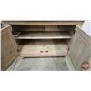 Image 4 : Stripped pine step back cupboard , three upper shelves, and a base cabinet with panelled doors (76"H
