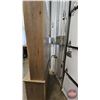 Image 5 : Stripped pine step back cupboard , three upper shelves, and a base cabinet with panelled doors (76"H