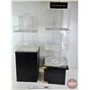 Image 1 : Set of Clear Acrylic Rotating Display Cases (Black bases):  - Three-Tier : "Peter Pauper Press" (Sli