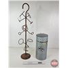 Image 1 : Free Standing Bottle Tree/Stand & Honey Bee Canister (Bottle Rack 32-1/2"H)