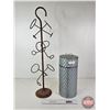 Image 5 : Free Standing Bottle Tree/Stand & Honey Bee Canister (Bottle Rack 32-1/2"H)