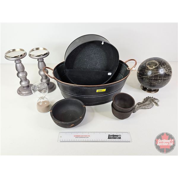 Décor Combo: Globe; Sea Horse; Candle Holders; Trinket Bowls; Hour Glass; Planters