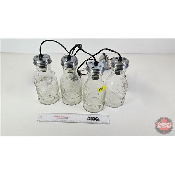 Glass Bottle Pendant Light (Electric)  (Each Bottle Measures: 9"H)