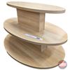 Image 1 : 3-Tier Maple Laminate Oval Display Unit (42-1/2"H x 60"L x 42"D)