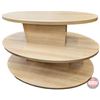 Image 3 : 3-Tier Maple Laminate Oval Display Unit (42-1/2"H x 60"L x 42"D)