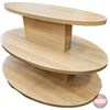 Image 4 : 3-Tier Maple Laminate Oval Display Unit (42-1/2"H x 60"L x 42"D)