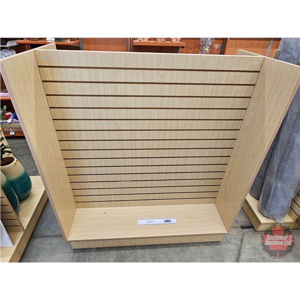 Maple Melamine Slatwall H-Gondola Display Merchandiser on Castors (54-1/2"H x 49-1/2"W x 24"D)
