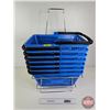 Image 1 : Shopping Baskets (Blue) (7) with Stand (Stand Measures: 28-1/2"H)