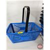 Image 3 : Shopping Baskets (Blue) (7) with Stand (Stand Measures: 28-1/2"H)