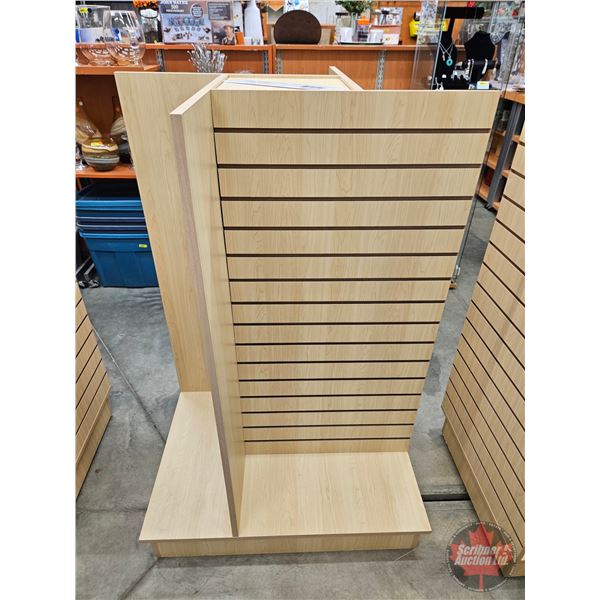 Maple Melamine Slatwall H-Gondola Display Merchandiser on Castors (54-1/2"H x 49-1/2"W x 24"D)