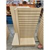 Image 1 : Maple Melamine Slatwall H-Gondola Display Merchandiser on Castors (54-1/2"H x 49-1/2"W x 24"D)