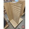 Image 4 : Maple Melamine Slatwall H-Gondola Display Merchandiser on Castors (54-1/2"H x 49-1/2"W x 24"D)