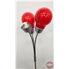 Image 3 : Pop Art Floor Lamp - Red Glass Shades (One Shade Missing) (Total 57"H)