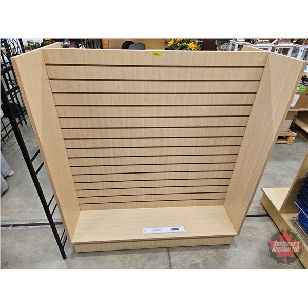 Maple Melamine Slatwall H-Gondola Display Merchandiser on Castors (54"H x 49-1/2"W x 24"D)