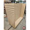 Image 3 : Maple Melamine Slatwall H-Gondola Display Merchandiser on Castors (54"H x 49-1/2"W x 24"D)