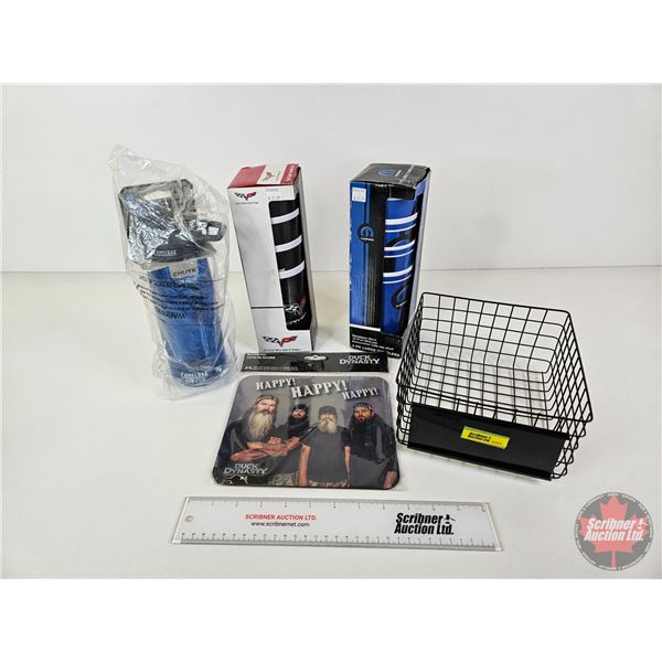Combo : Duck Dynasty Mousepad ; Corvette & Mopar Melamine Drinking Glasses ; Camelback Drink Cup & W