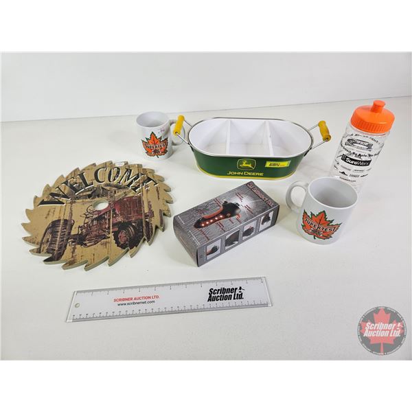 Combo  : Car Emergency Tool ; Supertest Coffee Cups (2) ; John Deere Trinket Dish ; SureWerx Drink C