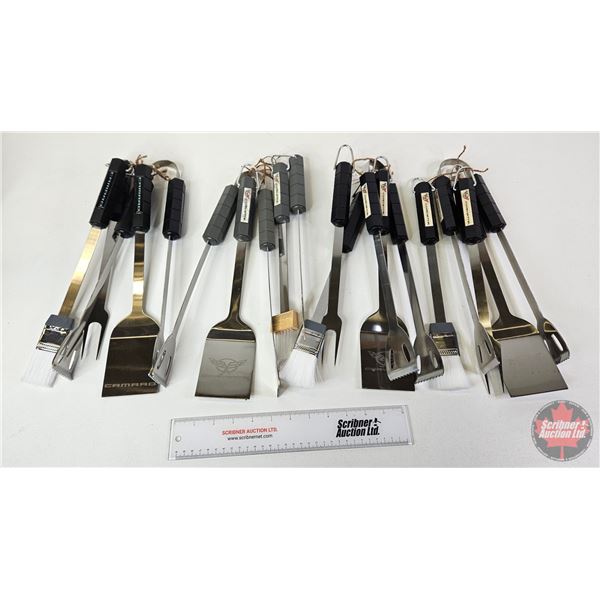 BBQ Utensil Sets (4) : Corvette (3) & Camaro (16 Total Pcs)