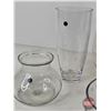 Image 3 : Glass Vases (6) c/w Light Up Decorative Branches  (Tallest Vase Measures : 10"H)