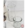 Image 5 : Glass Vases (6) c/w Light Up Decorative Branches  (Tallest Vase Measures : 10"H)