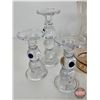 Image 4 : Glass Vases (3) & Glass Candle Stick Holders (3)  (Tallest Vase Measures : 10-3/4"H)