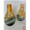 Image 3 : Blown Glass Vases (3) & Glass Candle Stick Holders (3) (Tallest Vase Measures : 14-1/2"H)