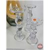 Image 5 : Blown Glass Vases (3) & Glass Candle Stick Holders (3) (Tallest Vase Measures : 14-1/2"H)