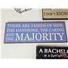 Image 4 : Wire Basket Lot w/Novelty Wooden Signs (8) (Basket Measures : 9"H x 20-1/2"W x 8"D)