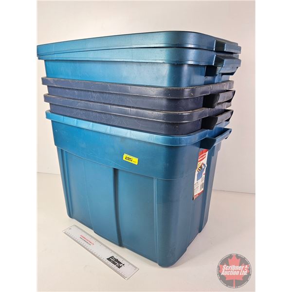 Totes (4) w/Lids (2) (Measures : 16"H x 21"W x 14"D)