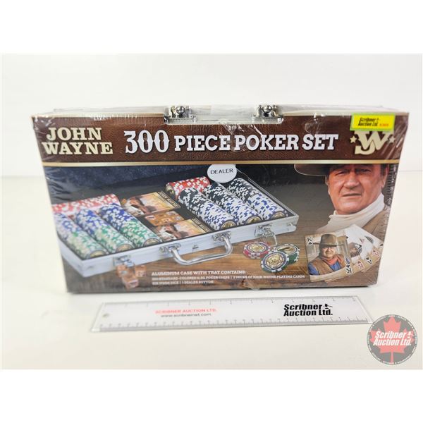 John Wayne 300pc Poker Set w/Carry Case (NIB) (Case Measures : 9"H x 16"W x 2-1/2"D)