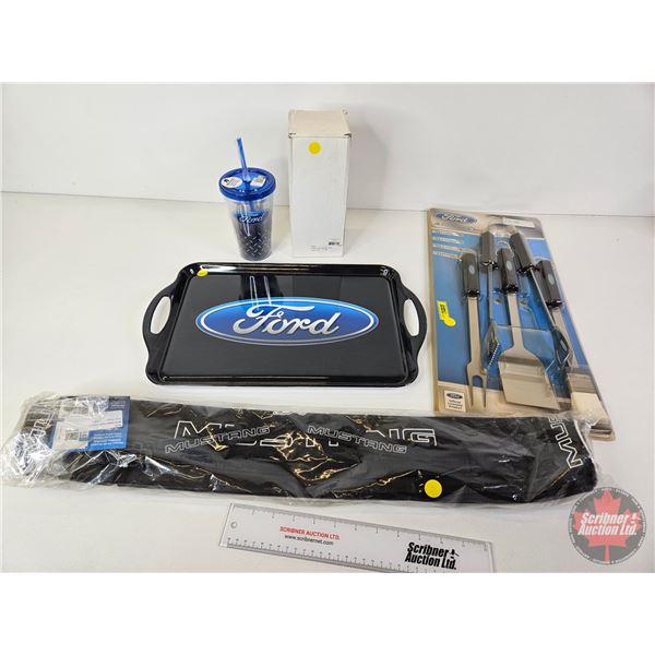 Ford Combo : Tray ; Travel Cup ; BBQ Set & Can Shaft  (Tray Measures : 19"L x 11-3/4"W)