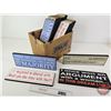 Image 1 : Variety Hardboard Novelty Signs (19)  (Largest Measures : 5-1/2"H x 15-3/4"W)