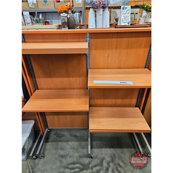 Modular Retail Shelving Unit on Castors c/w 11 Shelves (Measures : 55-1/2"H x 50-3/4"W x 31"D)