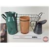 Image 6 : Farmers Décor Combo : Canvas Print ; Vases (3) & Wire Basket (Canvas Measures : 20"H x 12"W)
