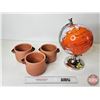 Image 1 : Light Up Globe w/Terracotta Planters (3)  (Globe Measures : 13"H)