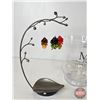 Image 3 : Clear Glass Vases  (2) MICA DECORATIONS "a thing of beauty is joy forever" & Store Ornament Display 