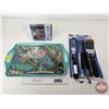 Image 1 : Combo : Fish Tray ; Calgary Flames BBQ Set & Napkin/Candle Set (Tray Measures : 11-3/4"W x 19"L)