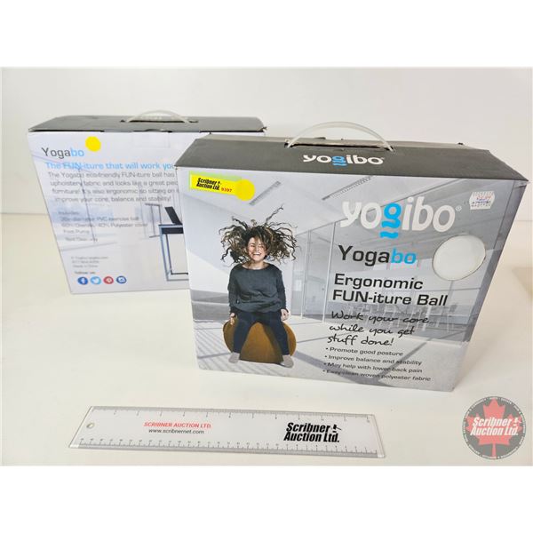 Yogibo Ergonomic Furniture Balls (2) : Blue & Yellow (Box Measures : 10-1/4"H x 12-3/4"W x 6-1/2"D)