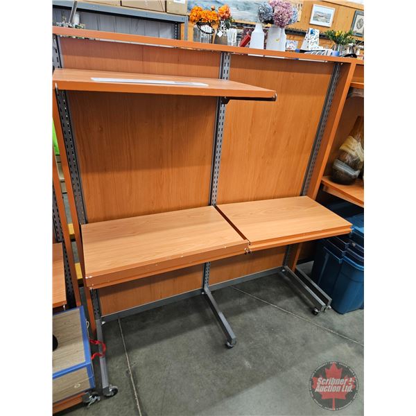 Modular Retail Shelving Unit on Castors c/w 11 Shelves (Measures : 55-1/2"H x 50-3/4"W x 31"D)