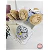 Image 2 : Combo : Plush Toys (9); Anne Geddes Hardboard Print ; Baby Scale Style Clock  (Hardboard Measures : 