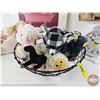 Image 4 : Combo : Plush Toys (9); Anne Geddes Hardboard Print ; Baby Scale Style Clock  (Hardboard Measures : 