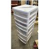 Image 8 : Plastic Rolling Storage Tower w/Contents  (Measures : 40"H x 13-1/2"W x 17"D)