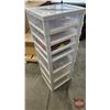 Image 9 : Plastic Rolling Storage Tower w/Contents  (Measures : 40"H x 13-1/2"W x 17"D)